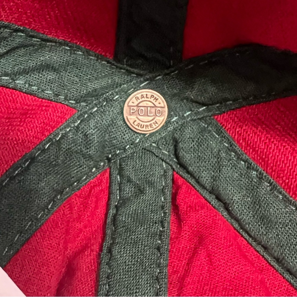 POLO RALPH LAUREN Logo Twill Flat Bill Baseball Ball Cap Hat, WINE, NAVY - Picture 12 of 15